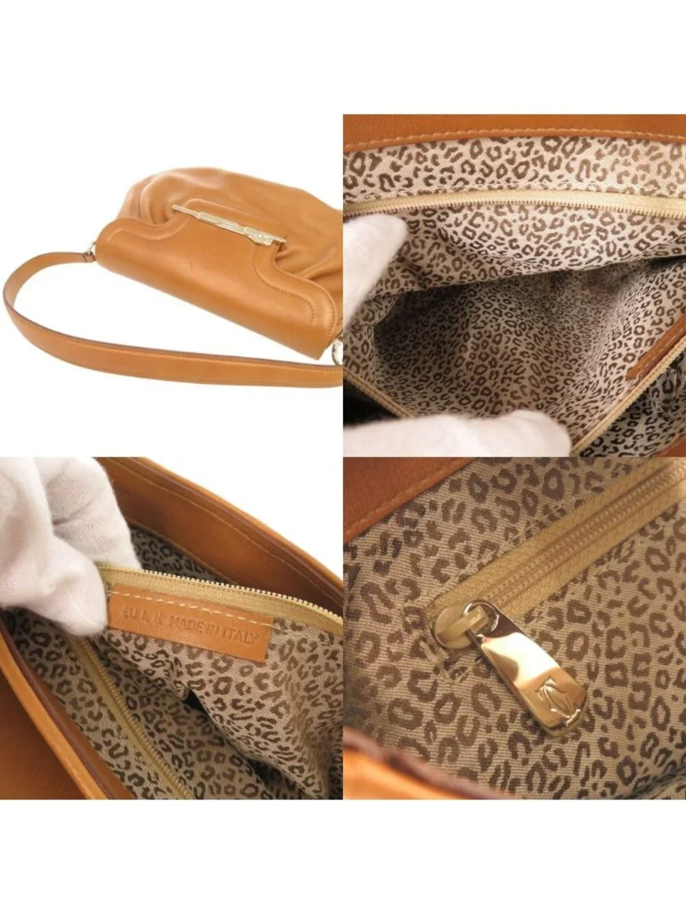 Cartier Panthere Leather Camel Shoulder Bag